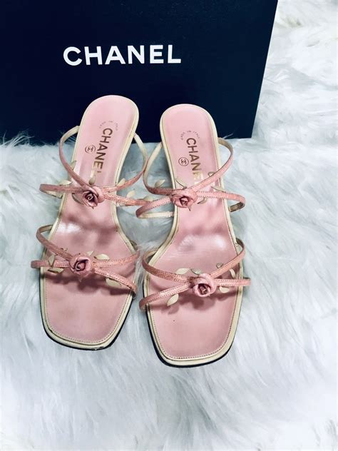 chanel roses shoes|Chanel women's high heel shoes.